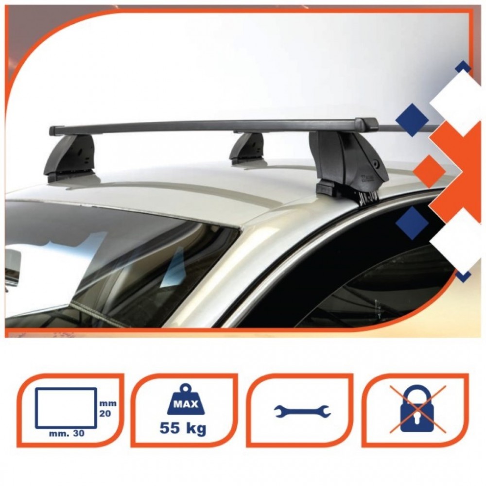 KIT ΜΕ ΜΠΑΡΕΣ ΟΡΟΦΗΣ ΓΙΑ NISSAN CUBE 5D 2008-2013 ΣΙΔΗΡΟΥ K39 (BSM150-K08)